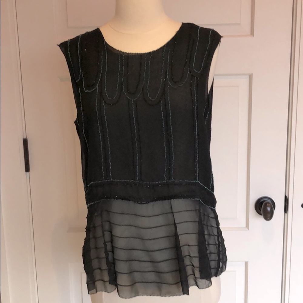 3.1 Phillip Lim Beaded Silk Chiffon Top